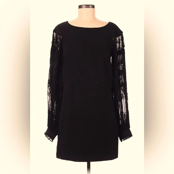 NWT $149 Laundry by Shelli Segal LBD with Lace Long Sleeves - dress sz 6 NWT $149 Laundry by Shelli Segal LBD with Lace Long Sleeves - dress sz 6
